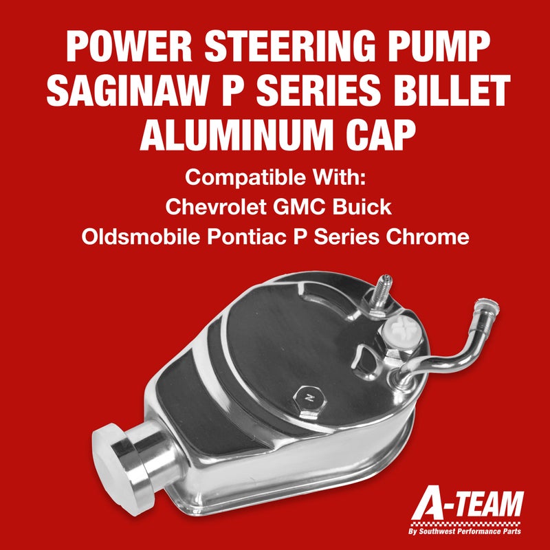 A-Team Performance Chrome Power Steering Pump Kit - JM2000C Saginaw P Series, Chrome Aluminum - Smooth Steering Control for Classic Cars & Engine Swaps - Compatible with GM Vehicles 1955-1976 - Image 3